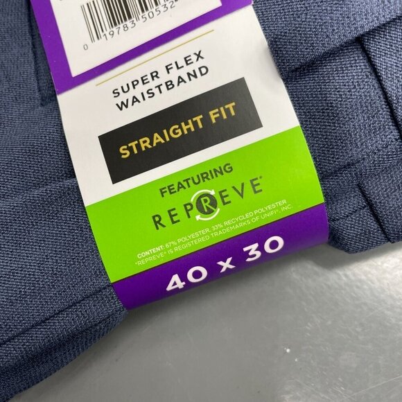 NEW Haggar Men's 40x30 Comfort Performance Dress Pants Straight Fit Super Blue - Picture 8 of 9